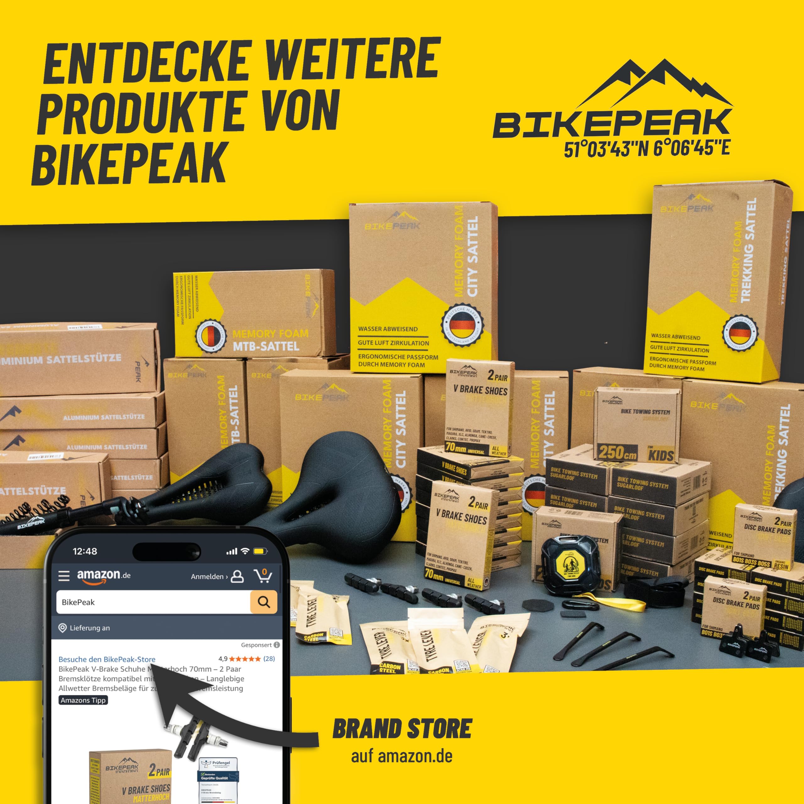 Siodełko rowerowe BikePeak MTB z pianką z pamięcią kształtu dla kobiet i mężczyzn