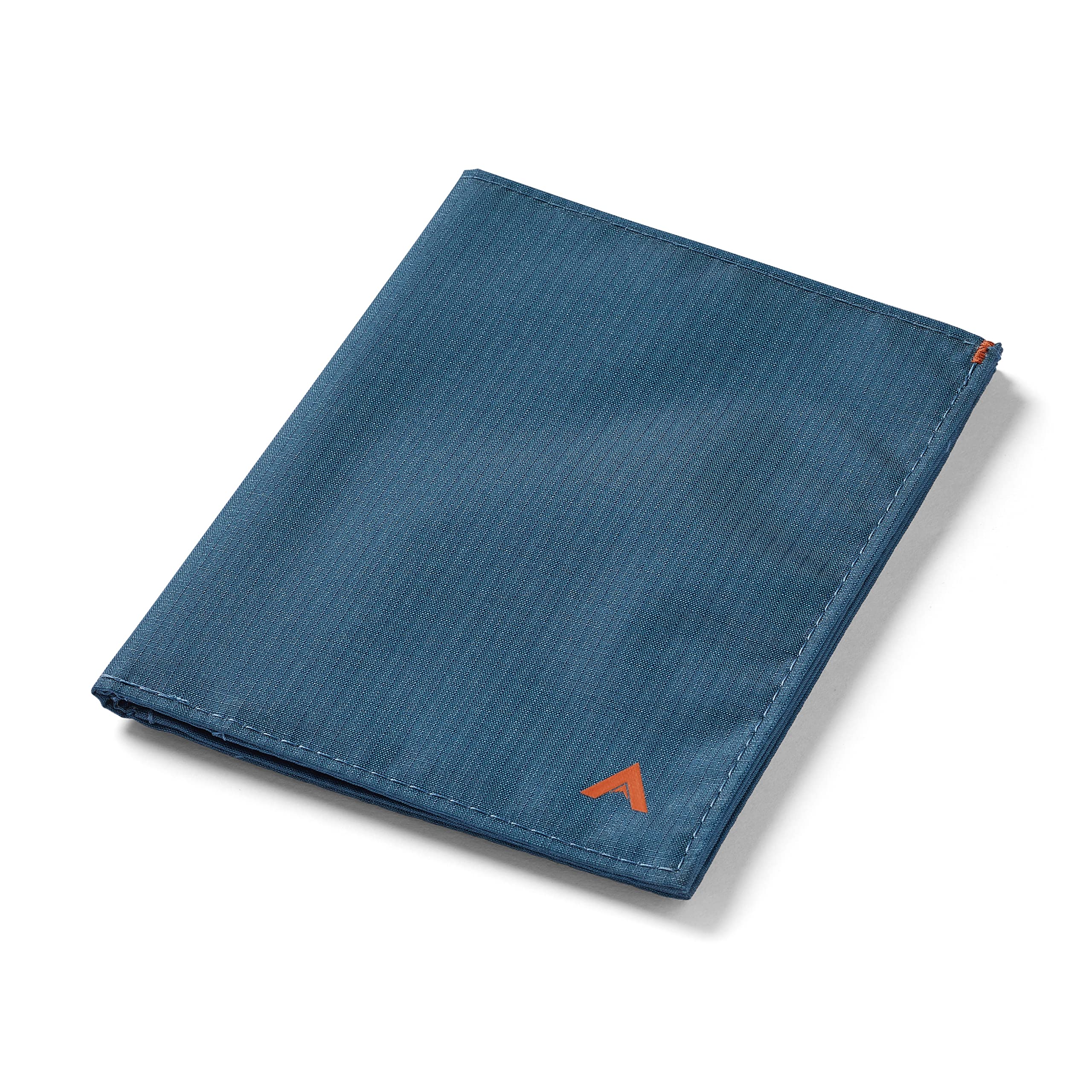 Allett Travel Wallet, Indigo Blue | Nylon, Thin Bifold, RFID Blocking, Minimalistic, Front Pocket | Holds Up To 10 Cards & Passport | For Men & Women