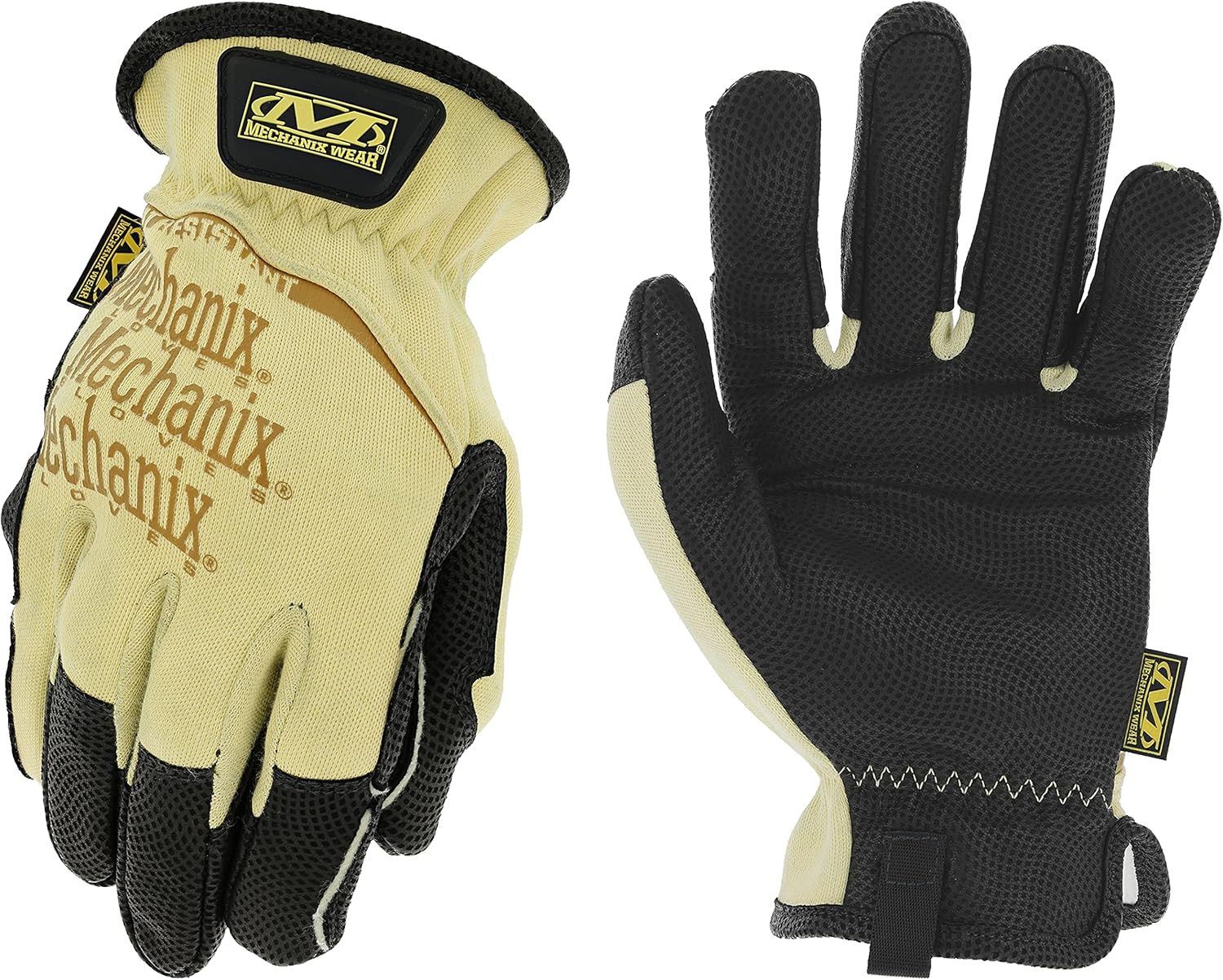 Mechanix Wear Leather Heat Resistant Gloves - Flame Resistant Gloves for Heat Protection - Kovenex Fabric - Kevlar - Machine Washable - Black - XX-Large