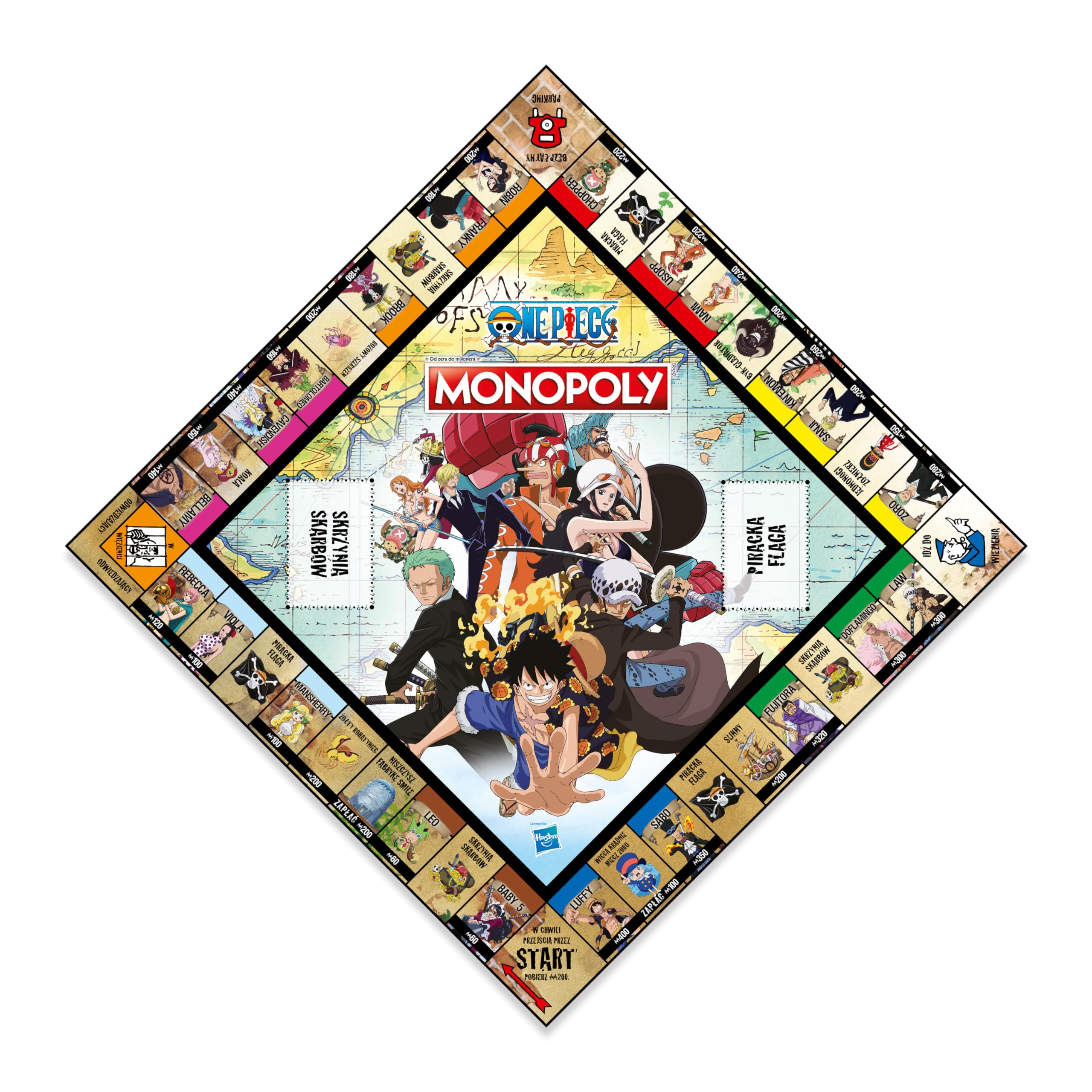 Winning Moves, gra planszowa, MONOPOLY One Piece, sprzedawaj i handluj, aby odnieść sukces, to świetny prezent dla osób w wieku od 12 lat
