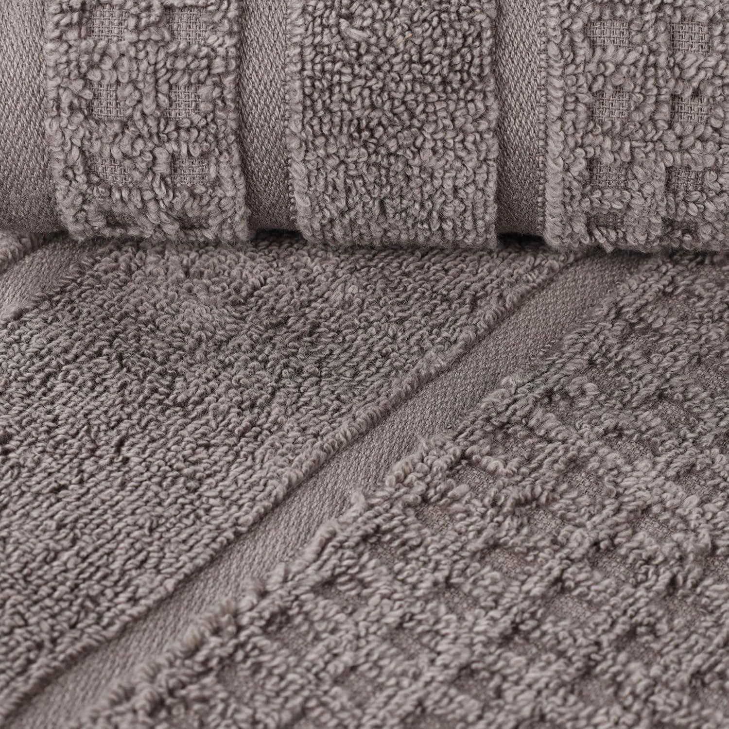 Superior Cotton 3-Piece Towel Set, Zero Twist, Waffle Border, Bathroom Essentials, Shower, Spa, Luxury Plush Soft Absorbent Towels, Includes 1 Bath, 1 Hand, 1 Washcloth/Face Towel, Charcoal - Image 7