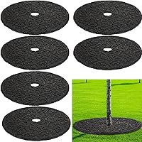 Peryiter 6-Pack Heavy Duty Rubber Mulch Tree Rings, 24" Weed Barrier Mats - Tree Root Protector, Grass Control for Gardens & Lawns