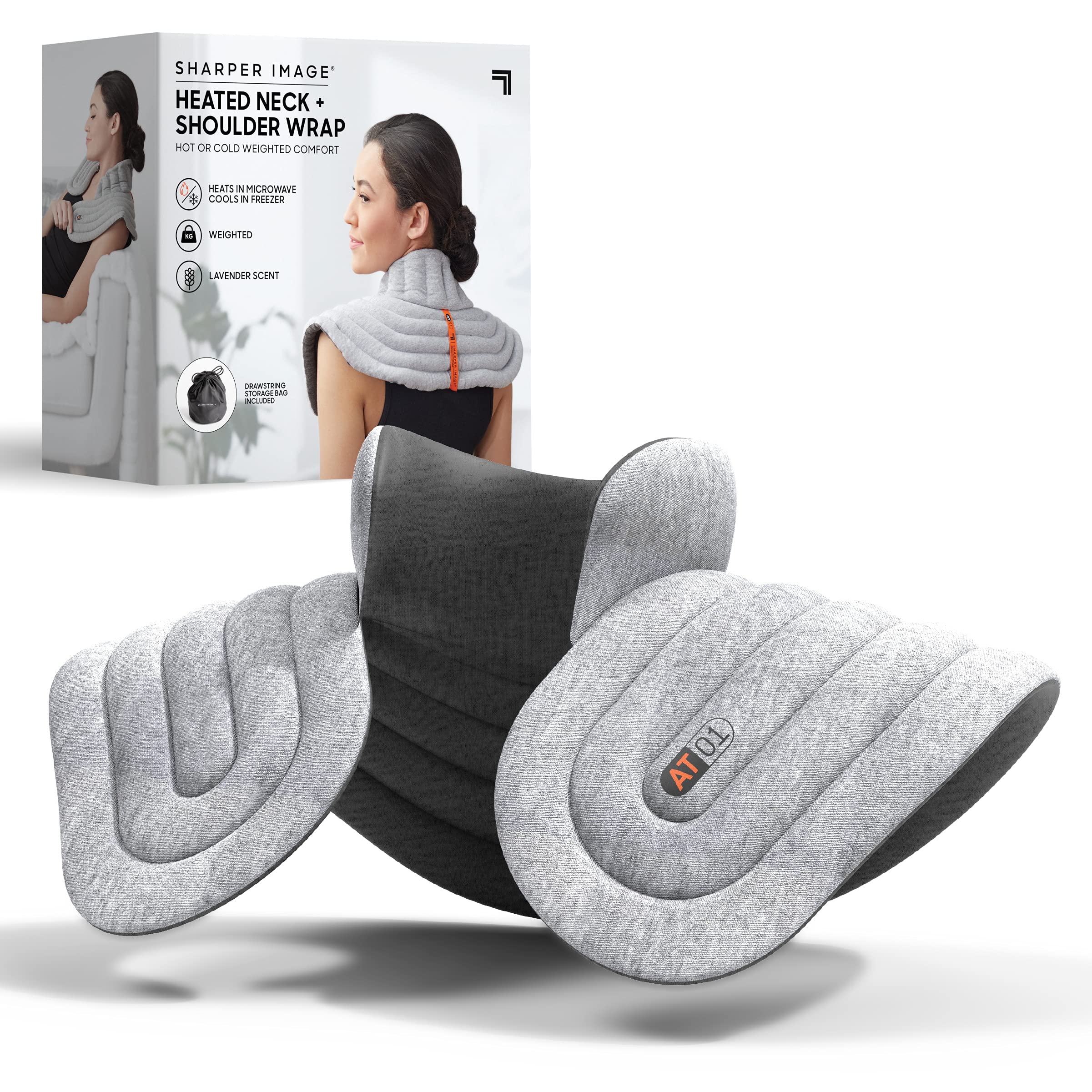 SHARPER IMAGE Heated Neck & Shoulder Aromatherapy Wrap, Lavender