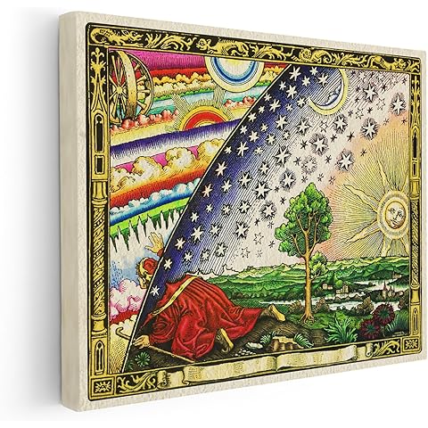 Poster Master Flammarion Engraving Canvas - Retro Flat Earth Map Print - Cosmogony Art - Gift for Men & Women - Astronomy Art - Decor for Dorm, Living Room or Bedroom - Available in 8x10 to 30x40