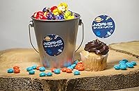 Vista 2 de Arpillera Monogram etiquetas fiesta, 2" ideal para personalizar tus eventos velas, molde para Cupcake Mason Jar calcomanías, pegatinas