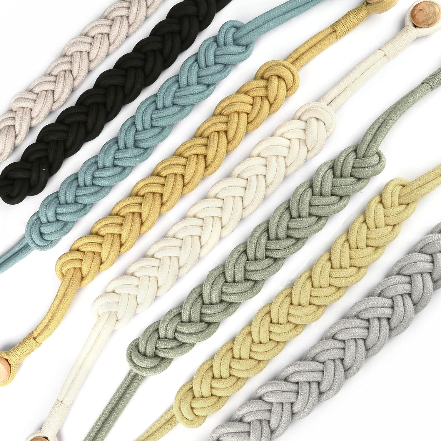BEL AVENIR Curtain Tiebacks Magnetic Woven Curtain Holdback Drapery Tie-Back (Blue-4 Pack)