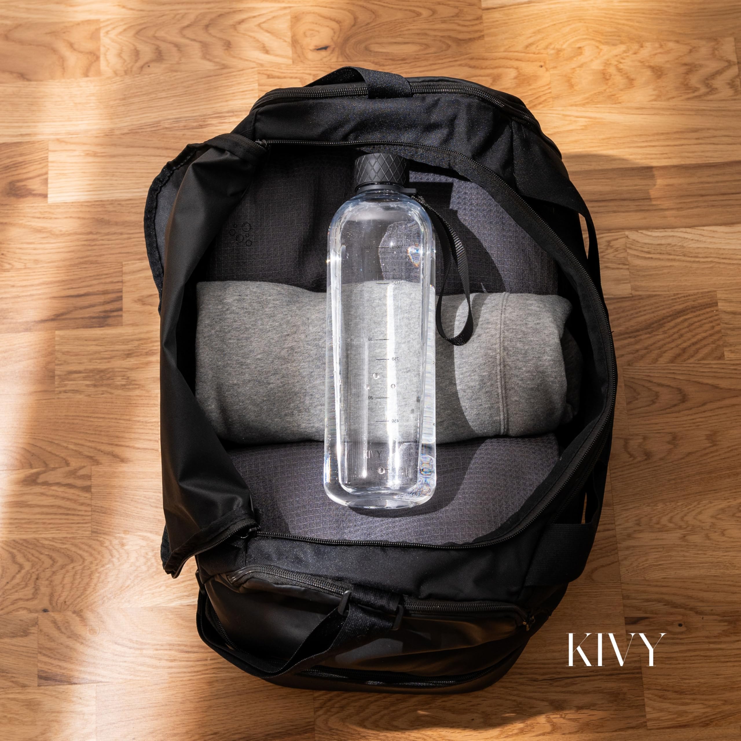 KIVY Drinkfles 1 l, geschikt voor koolzuurhoudende en lekvrij, sport, school en kantoor, gym, waterfles, vaatwasmachinebestendig KIVY Drinkfles 1 l, geschikt voor koolzuurhoudende en lekvrij, sport, school en kantoor, gym, waterfles, vaatwasmachinebestendig