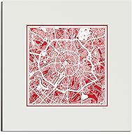 Vista 93 de O3 Design Studio Mapa de corte de papel Madrid negro mate de 20 x 20 pulgadas