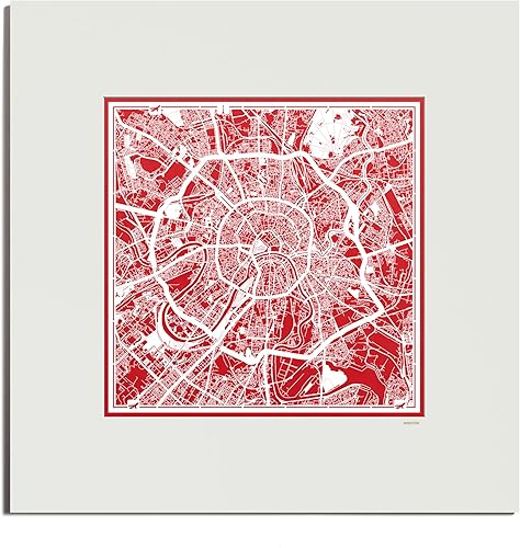 Miniatura 93 de O3 Design Studio Mapa de corte de papel Madrid negro mate de 20 x 20 pulgadas