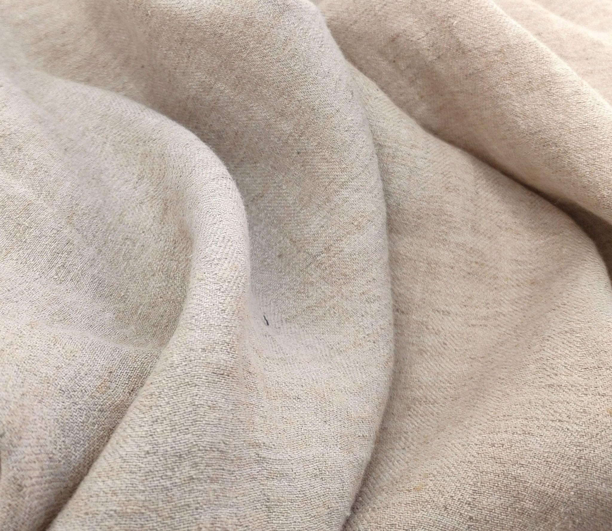 Harmony Hues: Natural Linen Polyester HBT Herringbone Twill Fabric 7730 Natural