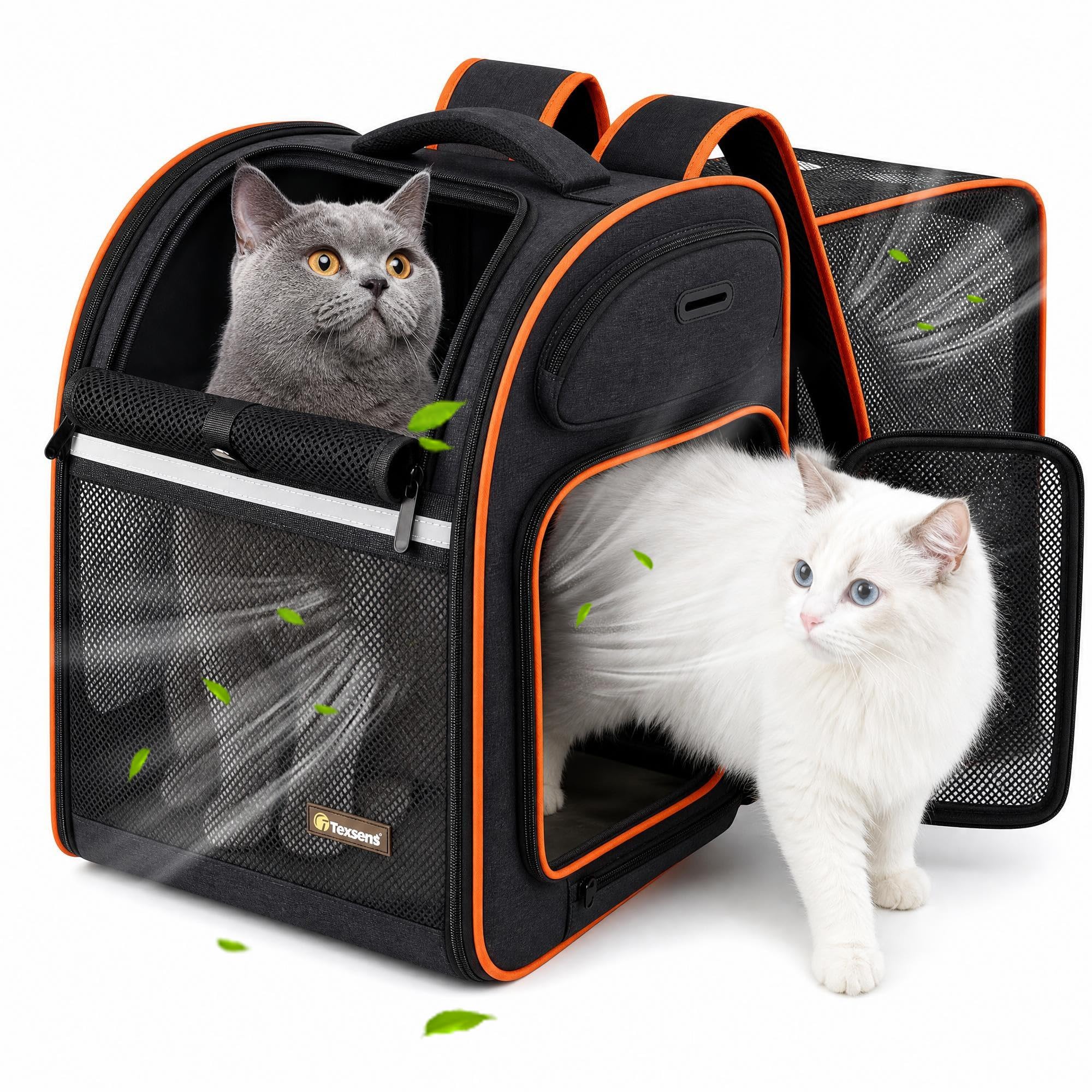 Amazon.co.jp: Texsens【拡張式】ペットキャリー リュック 猫用 3面