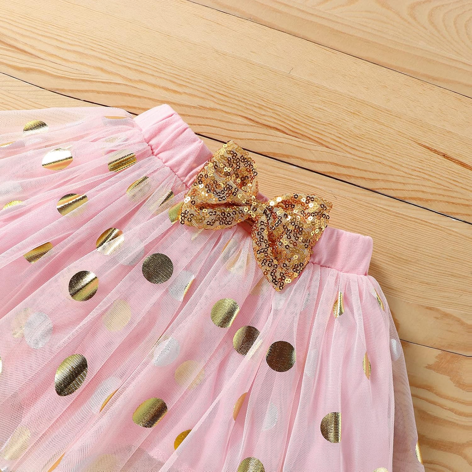 Baby Girls 1st First Birthday Outfits Cotton Romper TuTu Skirt Set with Sequins Bowknot Headband 3Pcs - Image 9