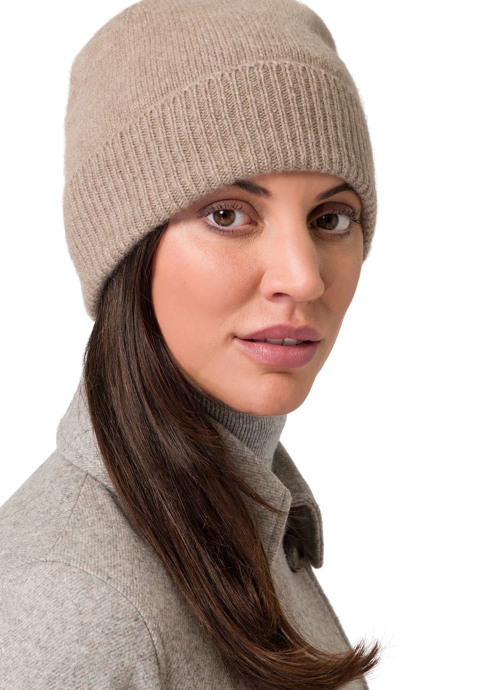 Style & RepublicWomen's Sport Beanie Made of 100% Cashmere | Sporty Cap Made Cashmere | Chunky Knit
