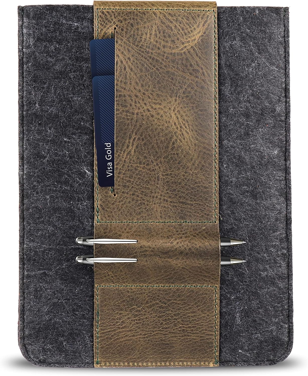 MegaGear Genuine Leather Tablet Sleeve Case for iPad Pro 11 inches, All Generations iPad Air & iPad (Green, 12.9 Inch)