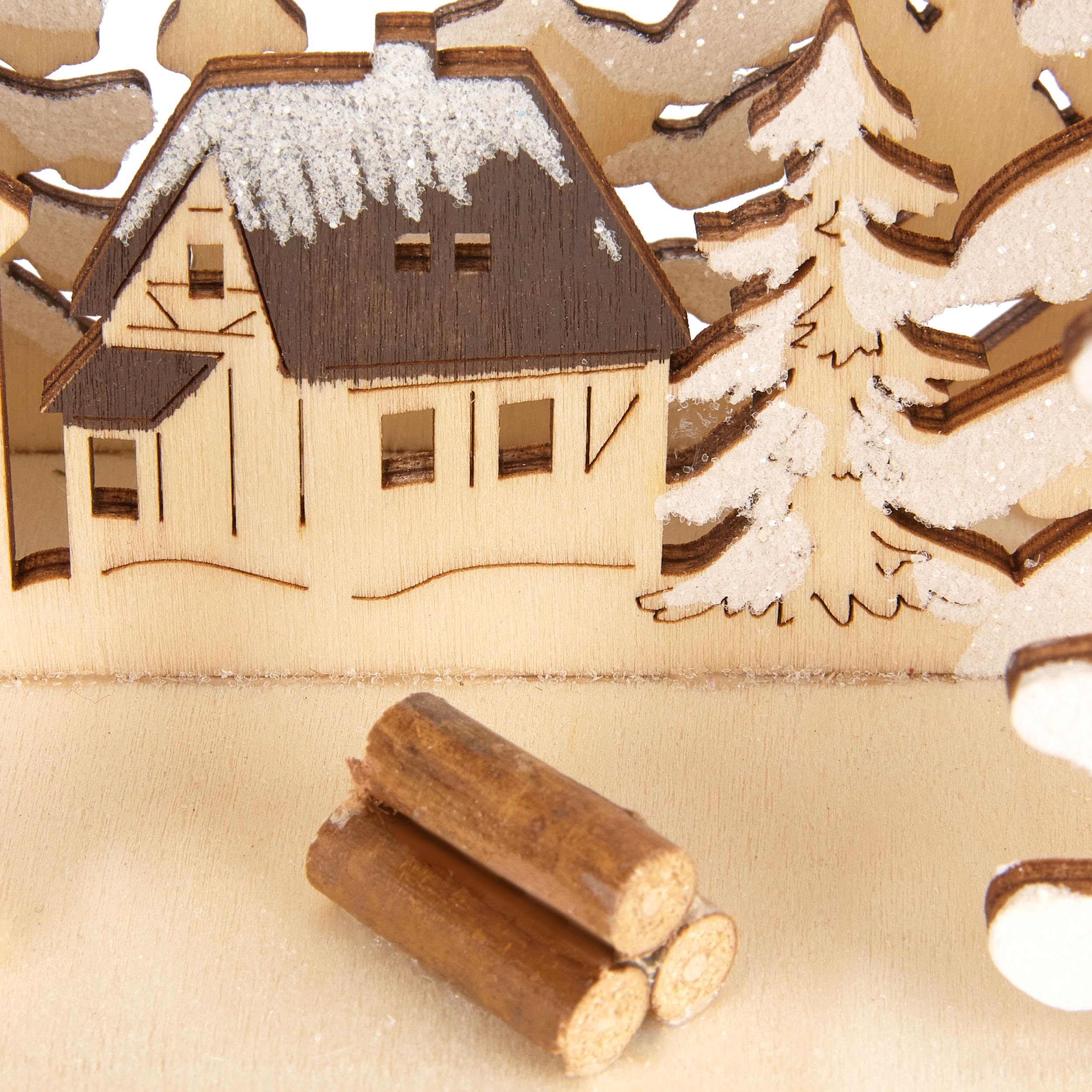 BRUBAKER 3D Lichterbogen - LED Schwibbogen - Sternsinger - LED-Beleuchtung mit Batterie und Kabel - Holz Natur - 27 x 40 x 7,5 cm - Handbemalte Figuren - Weihnachtsdeko für Tisch und Fenster