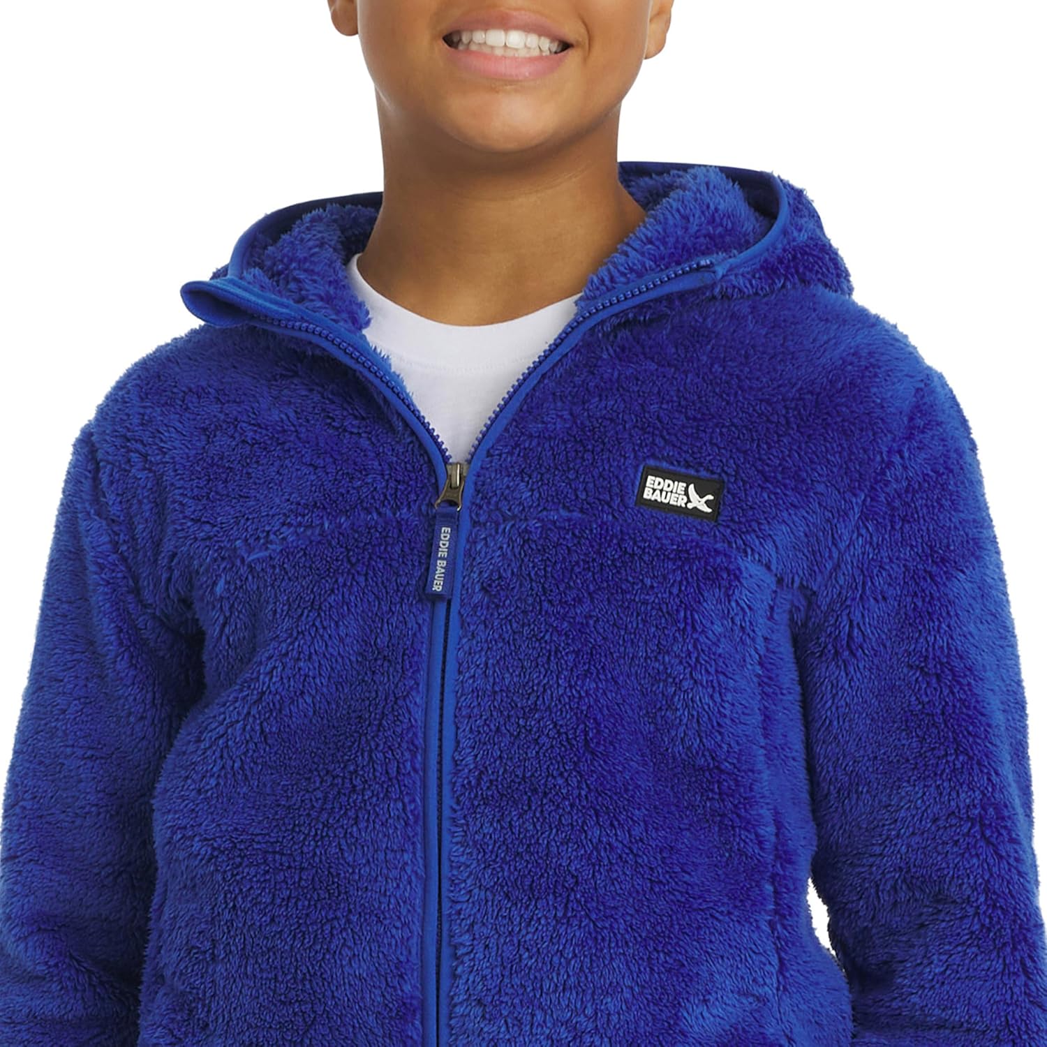 Eddie Bauer Boys' Quest Plush High Pile Faux Sherpa Hooded Jacket - Image 2