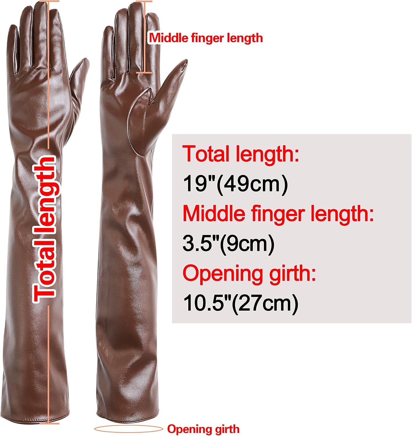 Bellady Long Faux Leather Gloves for Women,Elbow Length Touchscreen Dress Gloves,Cosplay Costume Opera Gloves