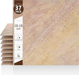 RORA 18x18 inch Peel and Stick Floor Tile, 37-Pack 83 SF, Waterproof Vinyl