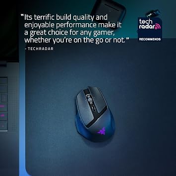 Razer Basilisk Mobile - Small Portable Ergonomic Wireless Gaming Mouse - AI Prompt Master - Focus X 18K Sensor (Tri-Mode Connectivity, Up to 105 Hour, Mouse Switches Gen-3) Black