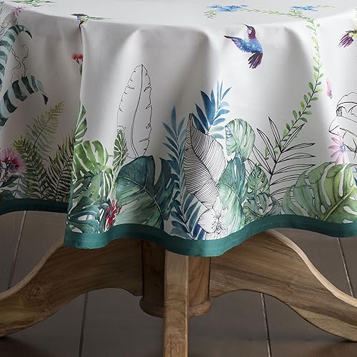 Miniatura 8 de Mantel Maison d' Hermine Faïence, 100 % de algodón, para cocina, comedor, decoración de mesa, fiestas, bodas, primavera y verano