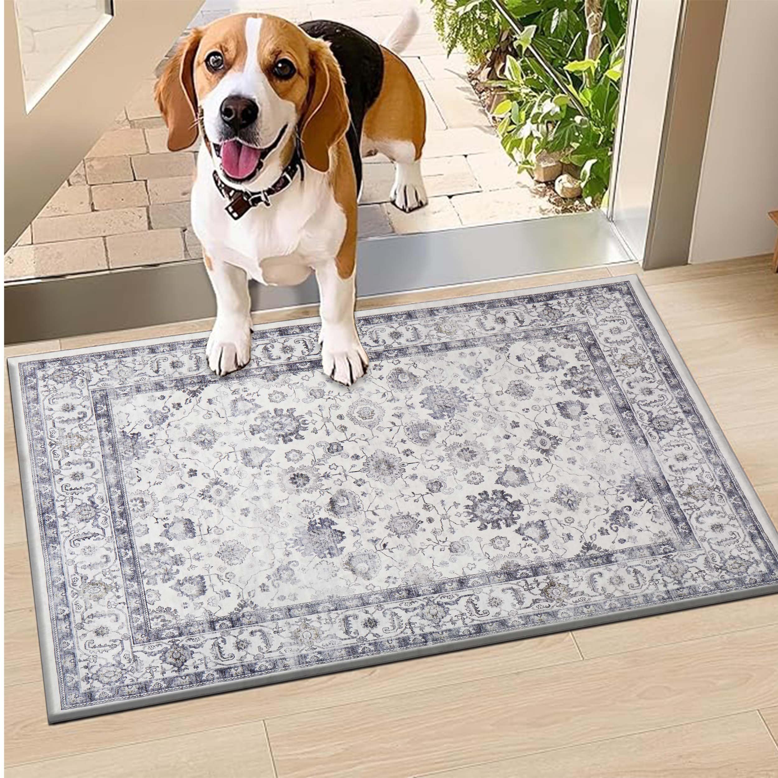 Hafaa Door Mat Indoor Outdoor 60 x 110 cm – Serene Super Soft Non Slip Mat Machine Washable Doormat Water Absorbent Floor Mats Heavy Duty Entrance Rug