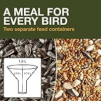 Vista 6 de SWISSINNO Comedero para pájaros – Comedero colgante para pájaros sin desorden para exteriores – Smart Birds Davos a prueba de derrames, cardenales