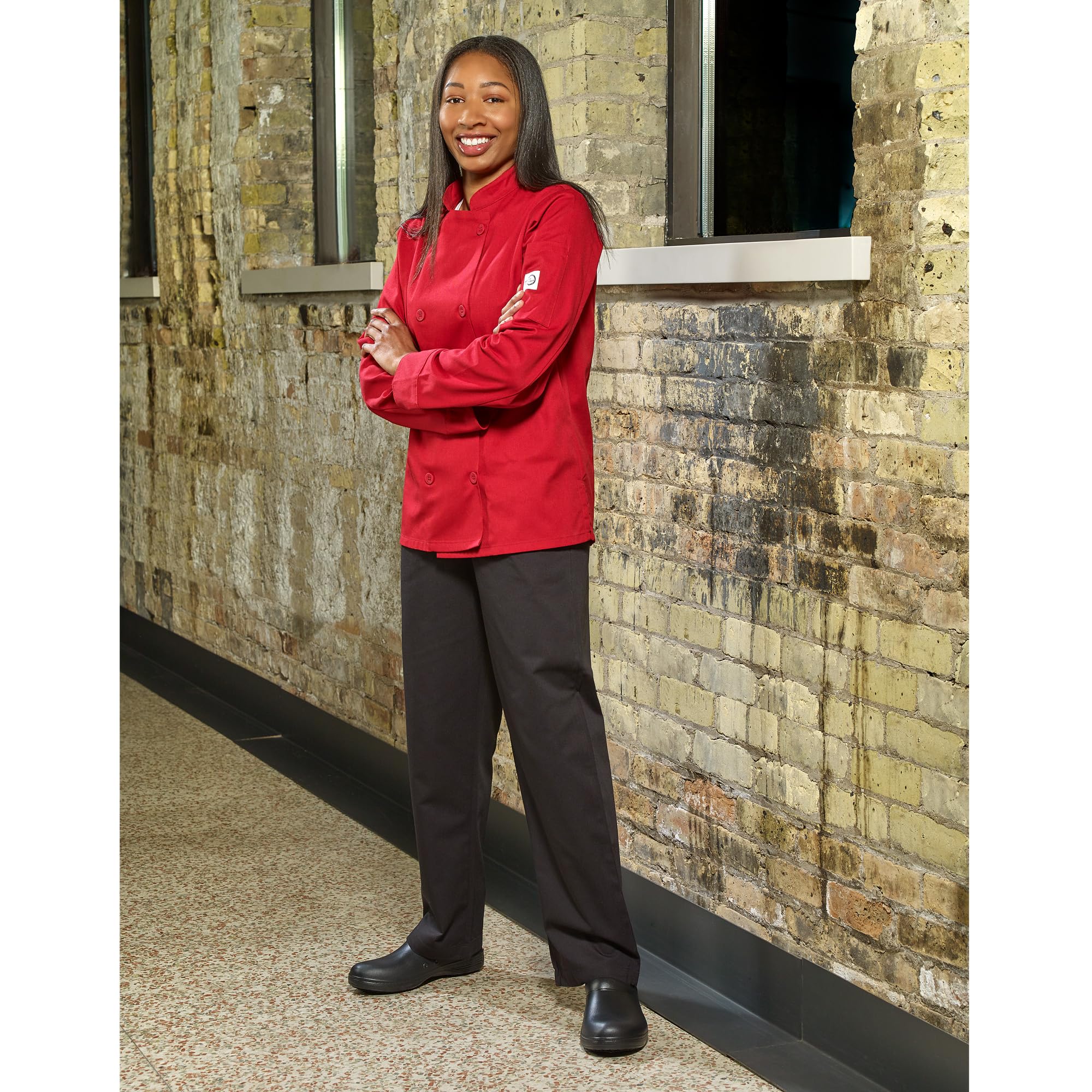 Mercer Culinary Millennia Damen Kochjacke mit traditionellem Knopf