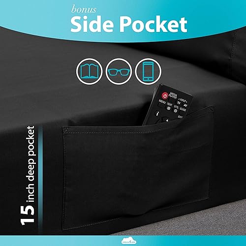 Miniatura 3 de DREAMCARE - Sábana bajera de tamaño queen, con bolsillo profundo, para colchones de hasta 15pulgadas, resistente al encogimiento y a la