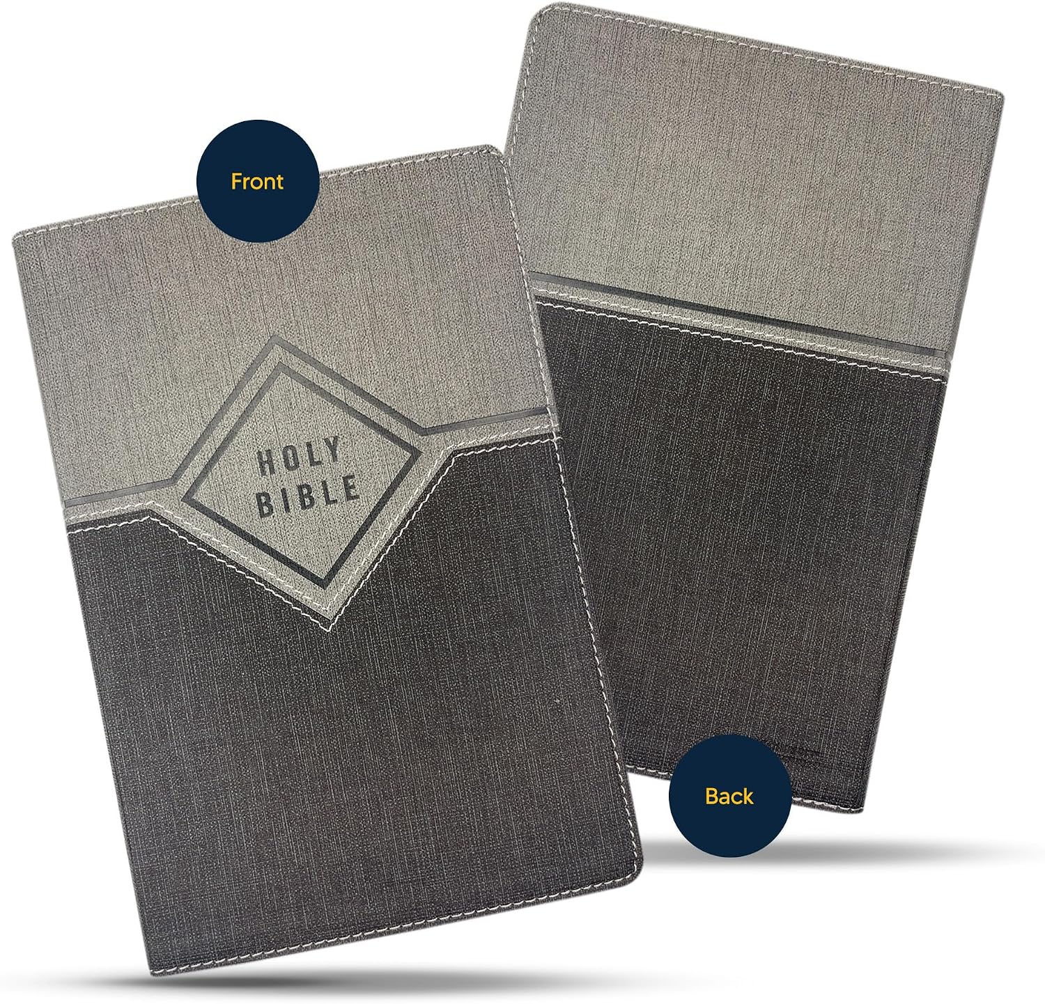 Personalized NIV Holy Bible Premium Indexed Small Print Bible | Custom Engraved with Name or Text on Faux Leather Cover | Custom Gift for Christian & Religious Celebrations | Gray