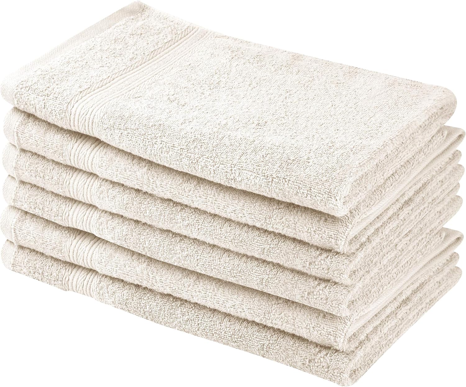 Beauty Threadz - Pack of 6 Hand Towels 100% Ring Spun Premium Cotton 16x28 inch Highly Absorbent, Ultra Soft & Fade Resistant 500 GSM Hotel & Spa Quality Multi Purpose Hand Towel Set (Cream)