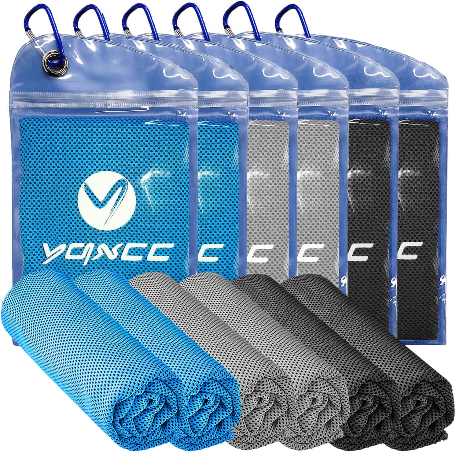 YQXCC 6 Pack Cooling Towel (47"x12") Ice Towel for Neck