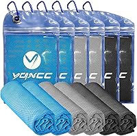 Vista 11 de YQXCC Toallas refrescantes Paquete de 4 unidades de 47 x 12 pulgadas Hielo fresco para cuello Microfibra suave transpirable para yoga
