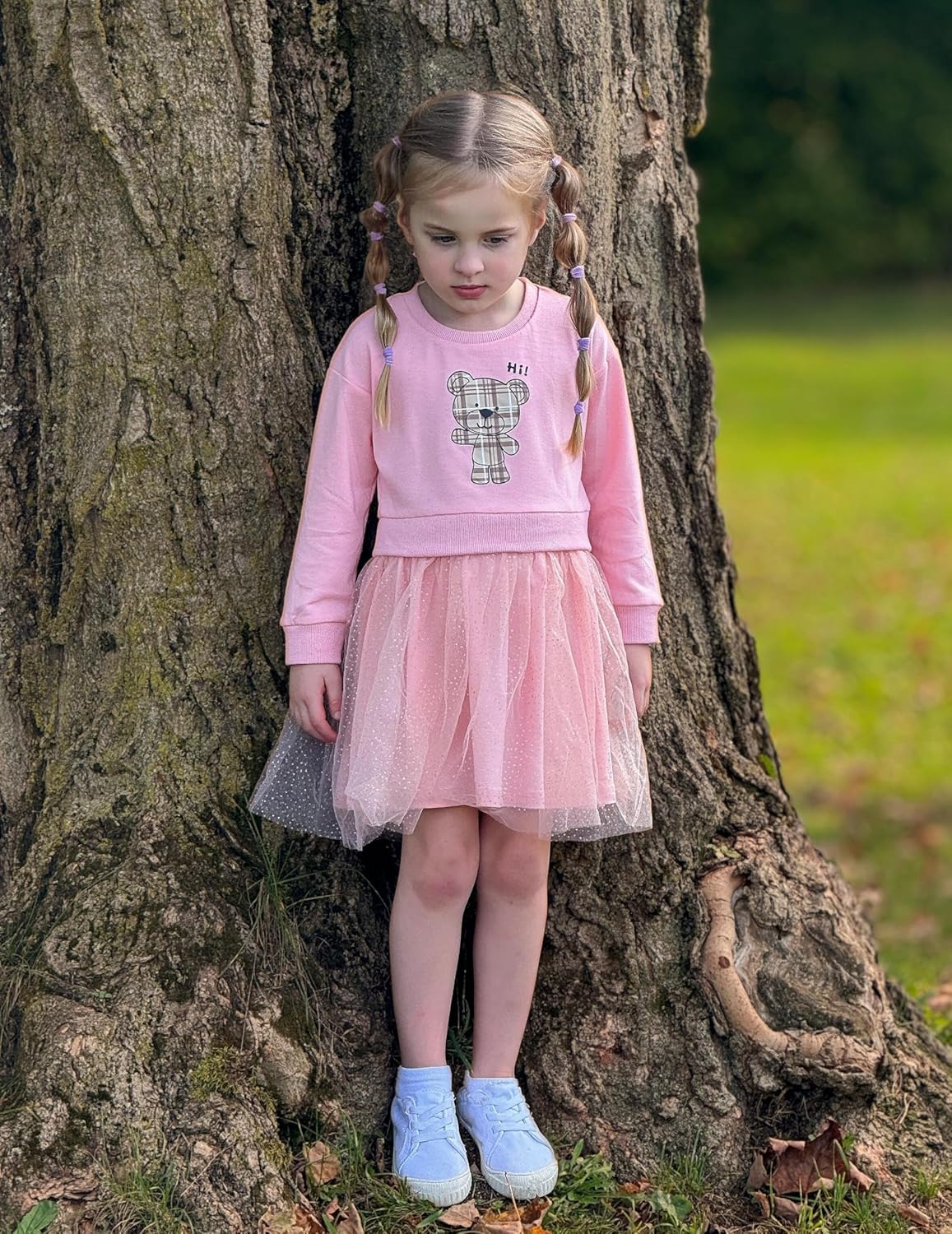 Arshiner Toddler Long Sleeve Dress Patchwork Tulle Tutu Girls Birthday Party Dresses Fall Clothes Size 2-6 - Image 2