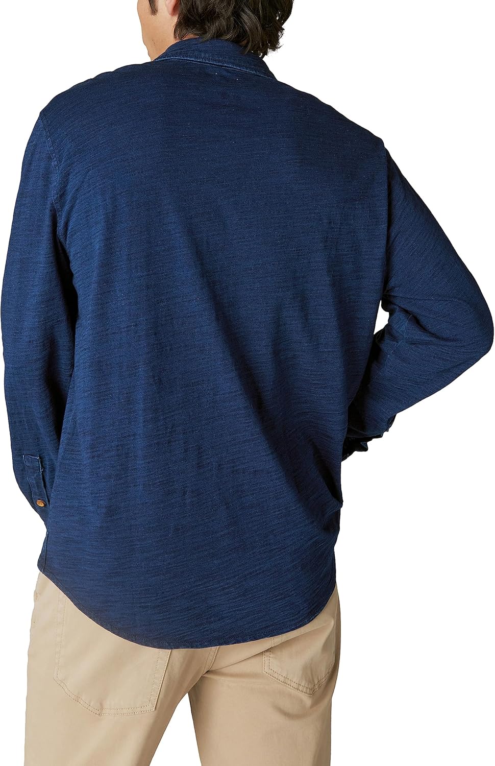 Lucky Brand Mens Lucky Brand Men's Indigo Knit Button Down Shirt - Image 2