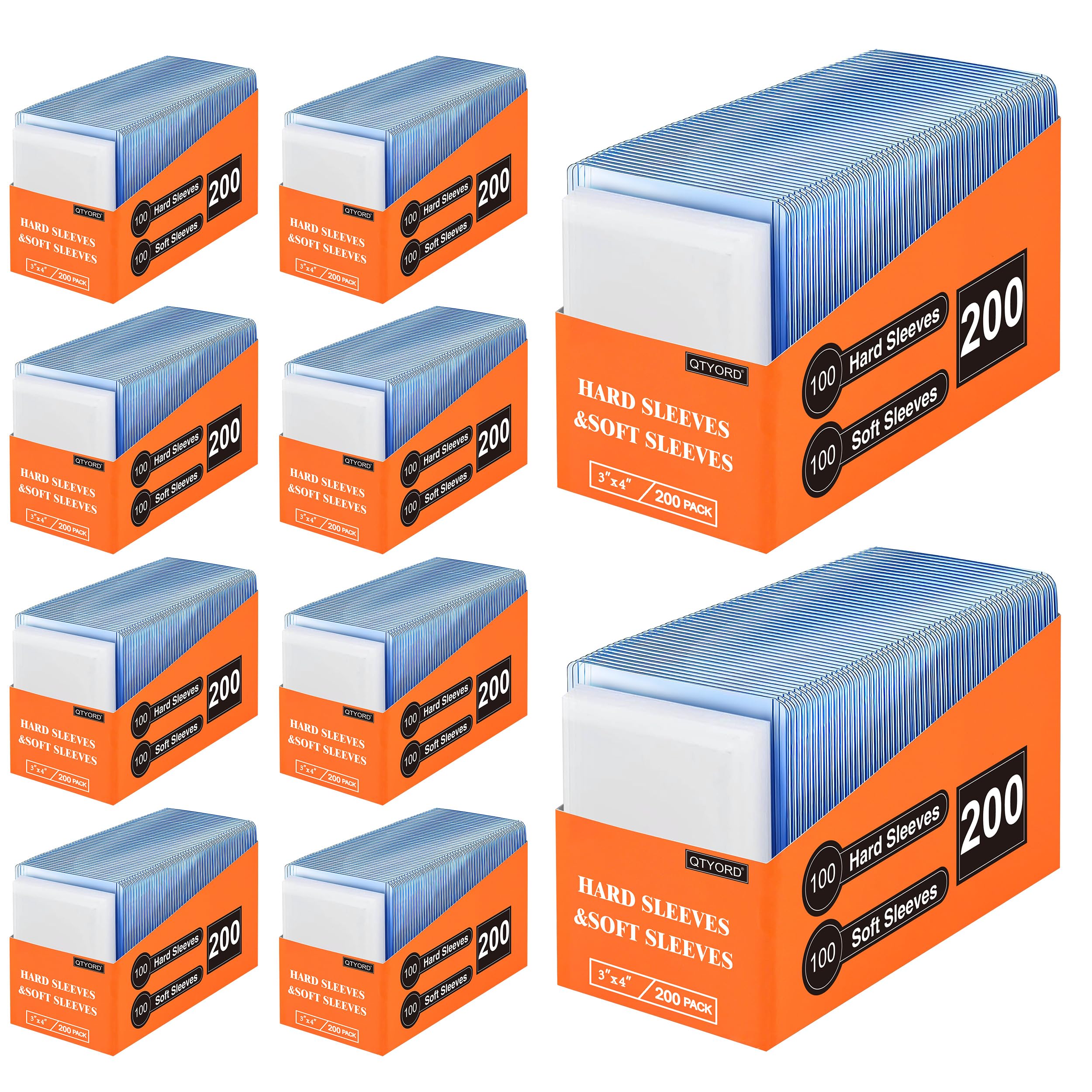 2000 Card Sleeves Hard Plastic, 3"X4" Clear Baseball Card Protector | Premium Standard Si…