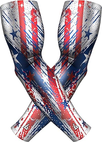 Miniatura 22 de B-Driven Sports Mangas de compresión prémium Pro-Fit para hombres, mujeres y jóvenes, 44 diseños gráficos, mejoran la circulación