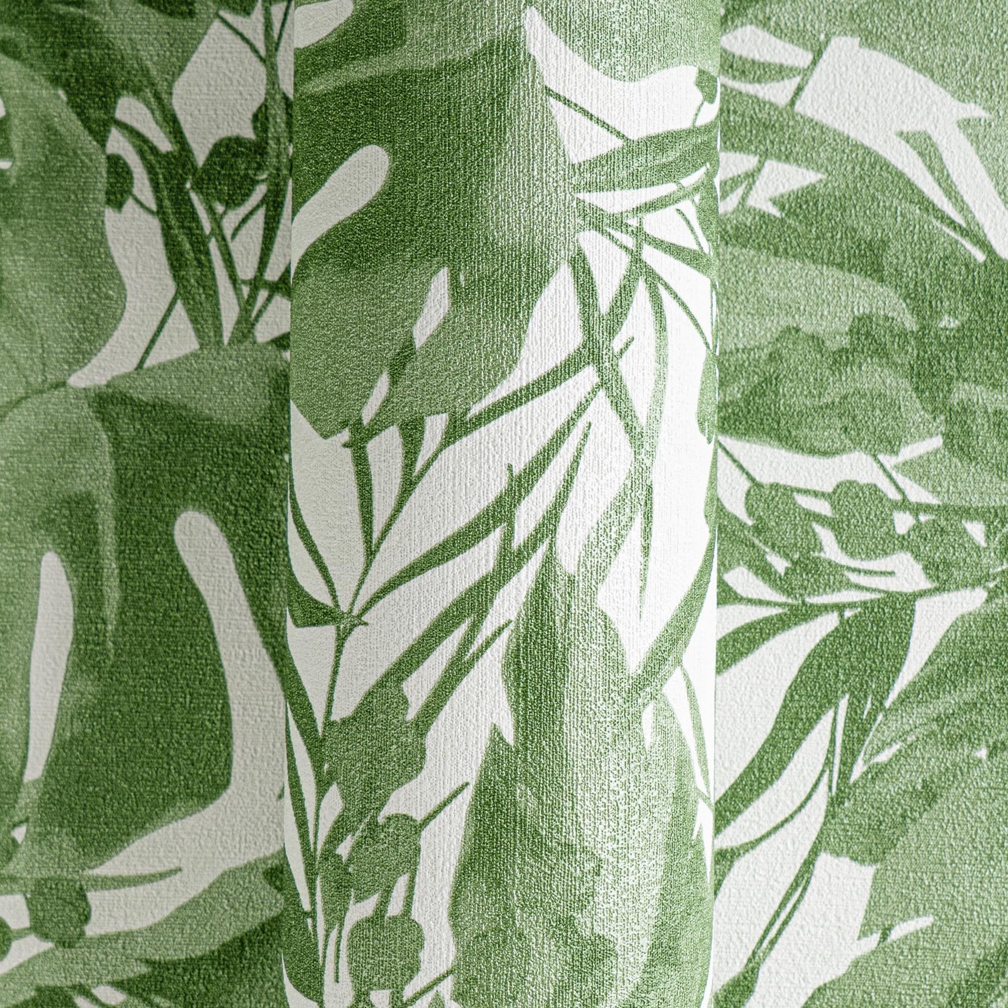 Livingwalls papel pintado no tejido con motivo de hojas en verde y blanco – papel pintado de jungla exótica 10,05 m x 0,53 m diseño de COSMOPOLITAN – 790634
