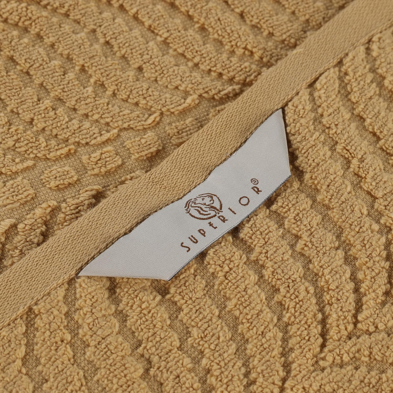 Superior Cotton Chevron Hand Towel Set, Zero Twist, Quick Dry, Small Towels, Absorbent Bathroom Basics, Home Essentials, Spa, Salon, Hotel, Kitchen, Luxury Quick Drying, Assorted Set of 6, Gold - Image 10