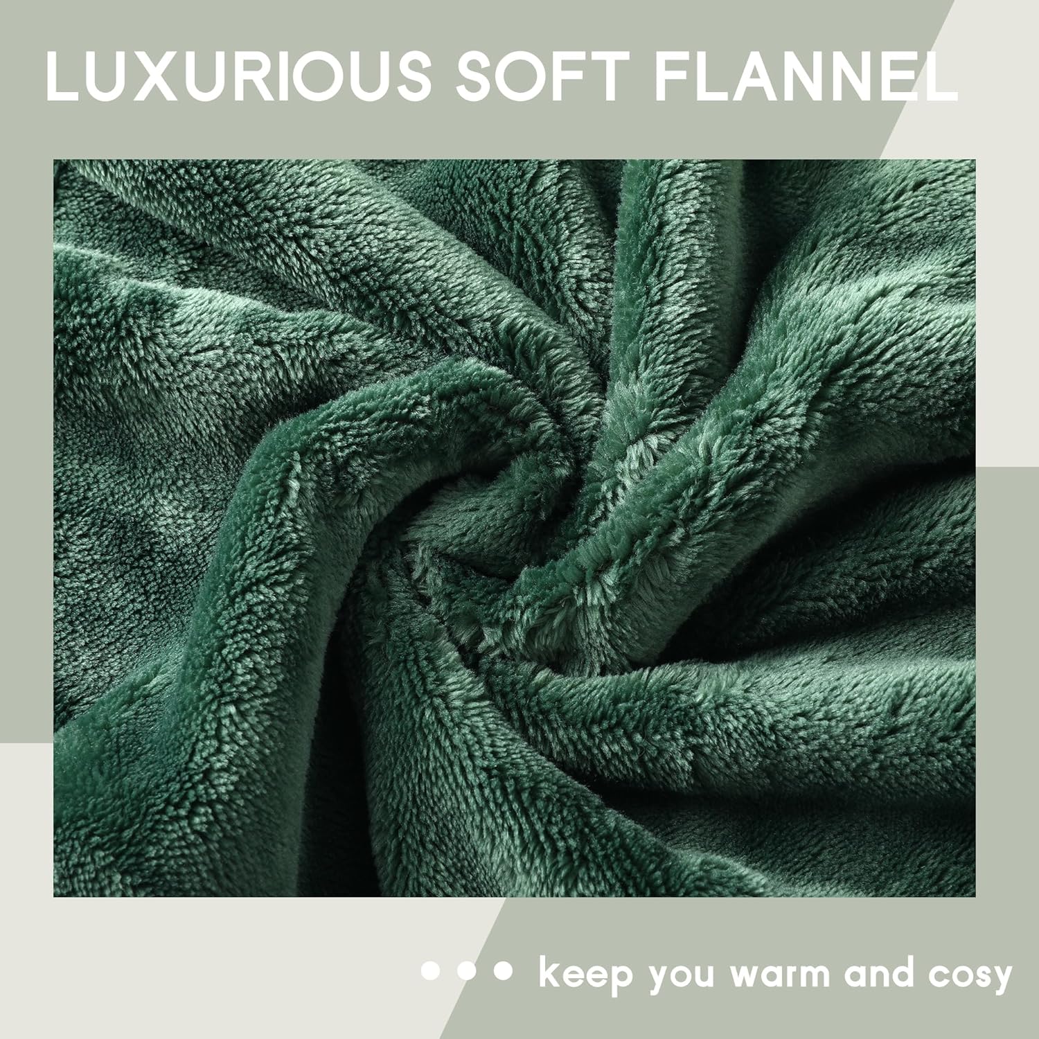 Heated Blanket Electric Blanket Full Size 72''x84'' with 5 Heating Levels, 10 Hour Auto Shut Off, Machine Washable, Flannel & Sherpa Soft Warming Blanket for Couch, Bed, Office - Grass Green - Image 4