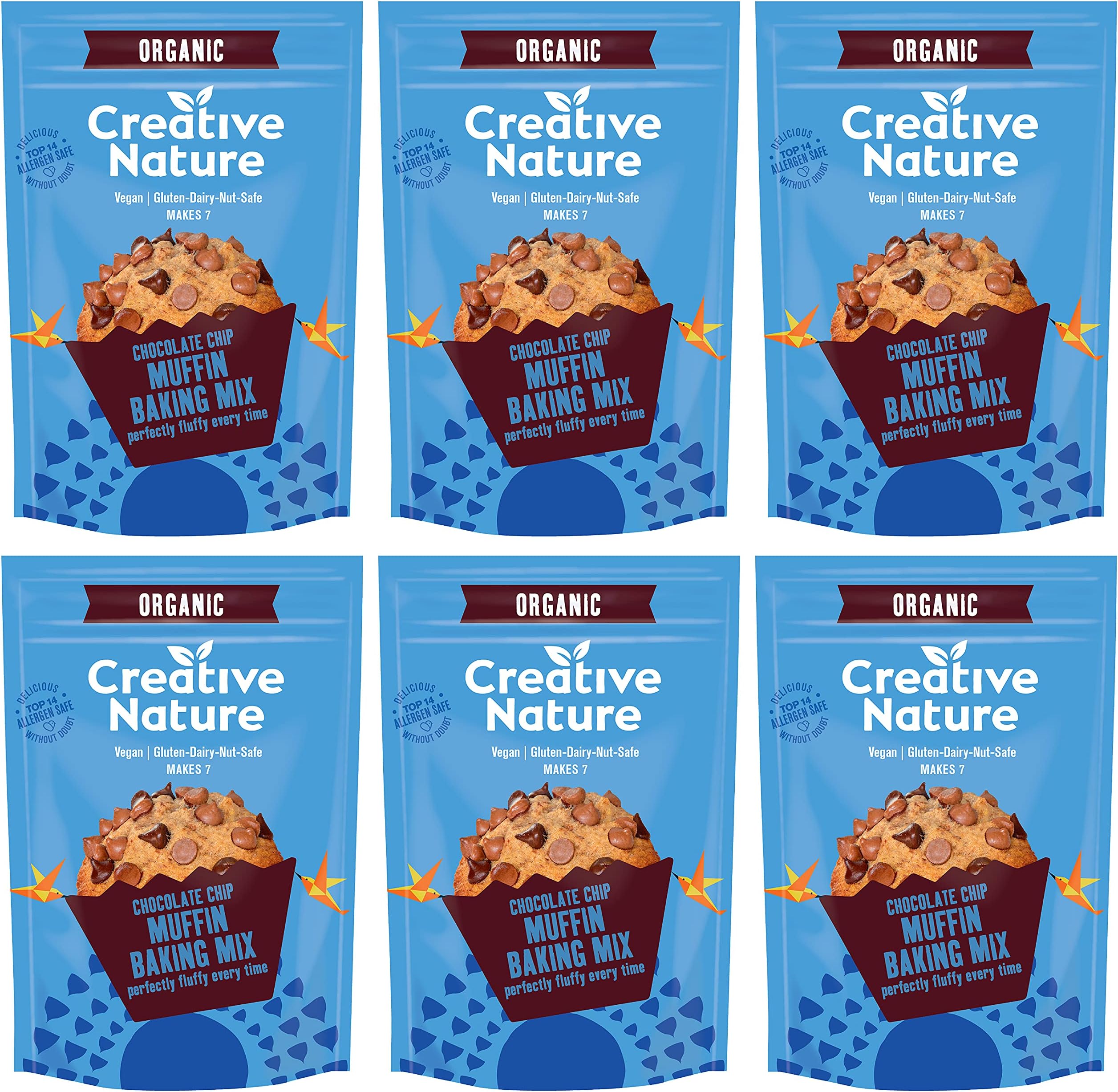 Creative Nature Superfood Vegan Chocolate Chip Muffin Mix - 6 x 250g Mixes