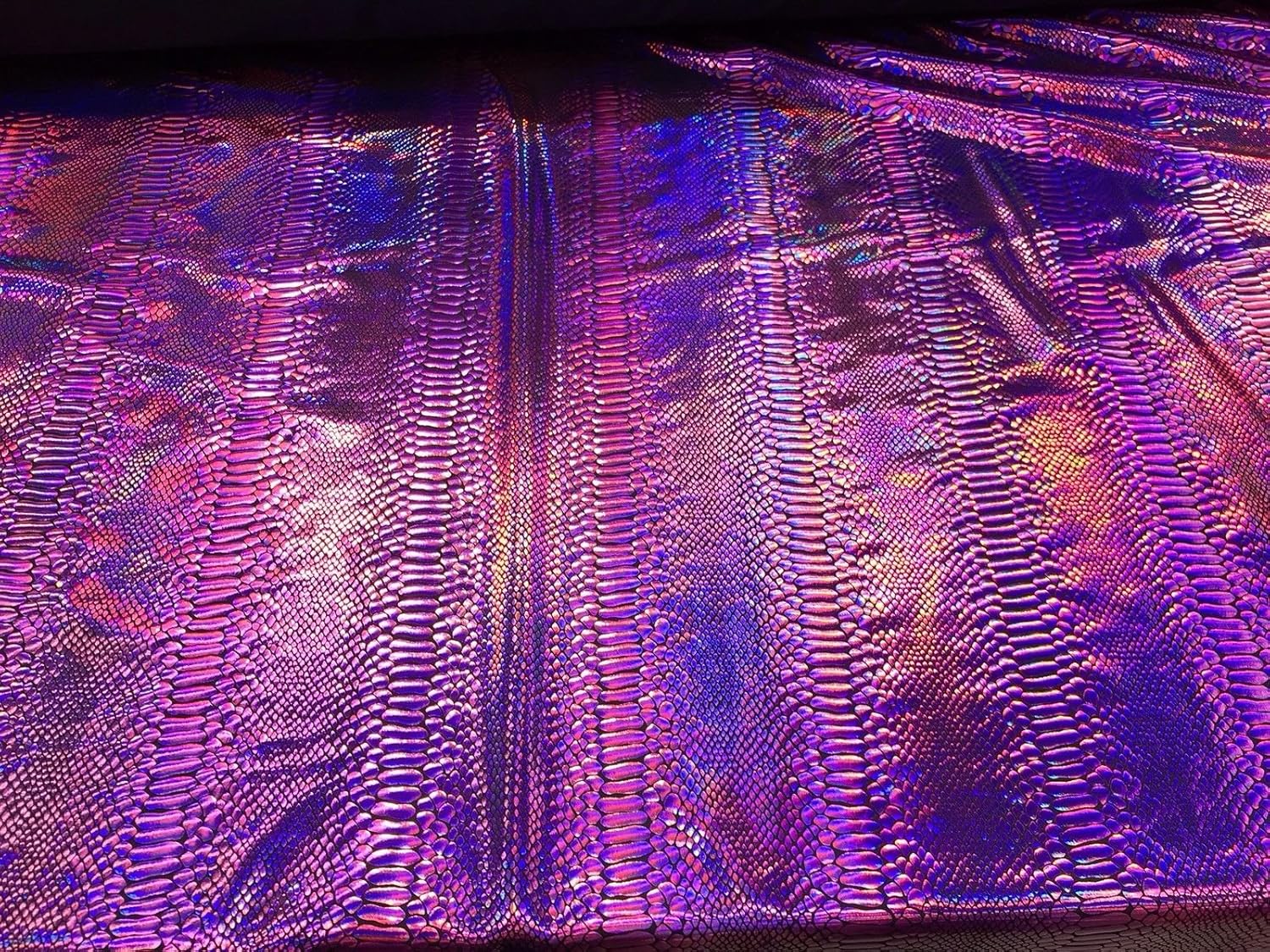Purple Iridescent Snake Skin Print ON A Nylon 2 Way Stretch Spandex-Sold by Yard