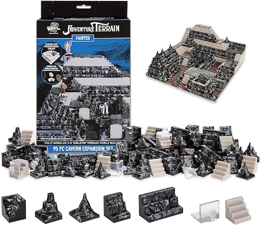 Amazon Monster Adventure Terrain 95個 洞窟拡張セット 完全にモジュラーで積み重ね可能な3d卓上ワールドビルダー Dnd ダンジョンズドラゴン パスファインダー すべてのrpgゲームに対応 ボードゲーム おもちゃ