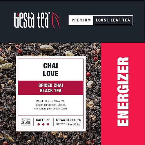 Miniatura 2 de Tiesta Tea - Chai Love, té negro Chai con especias de hojas sueltas, alto contenido de cafeína, té caliente y helado, bolsa de 1.9 onzas - 25 tazas,