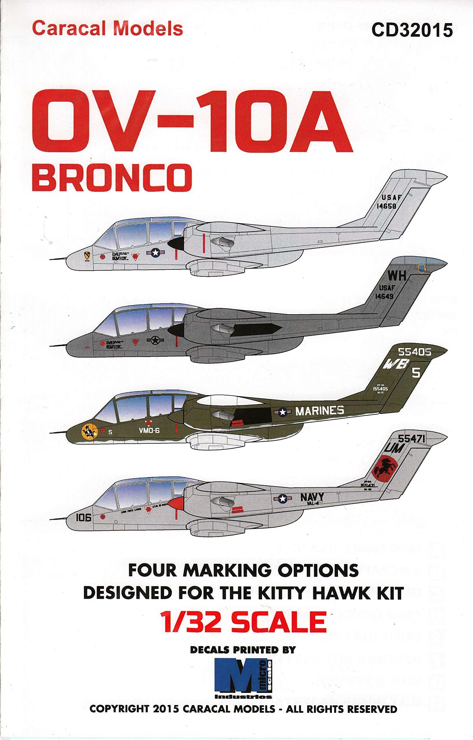 CARCD32015 1:32 Decals - OV-10A Bronco [WATERSLIDE Decal Sheet]