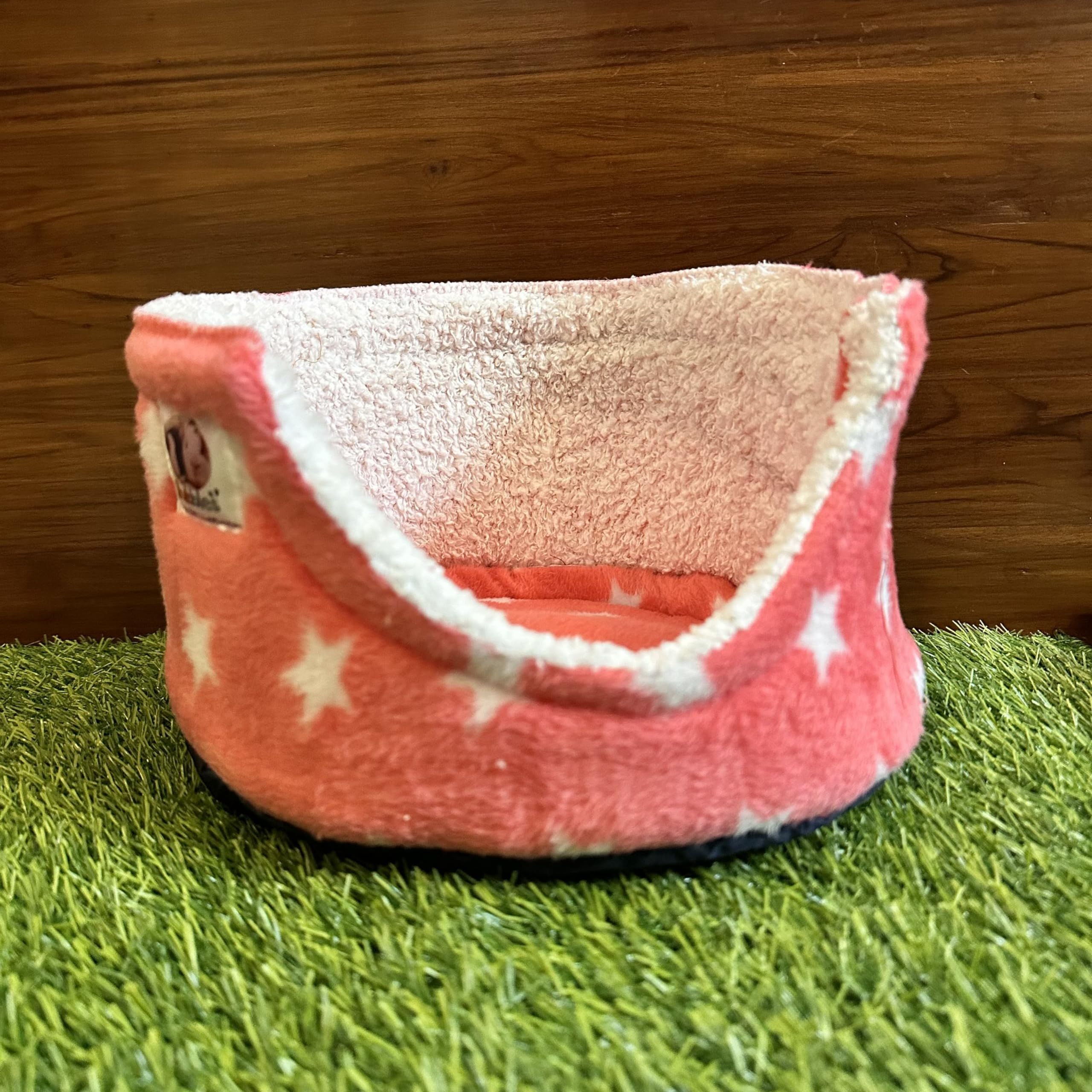 Jubbles Cuddle Cup for Exotic/Small Pets in India - 30 cms (Pink Polar Fleece and Fur)-image-17