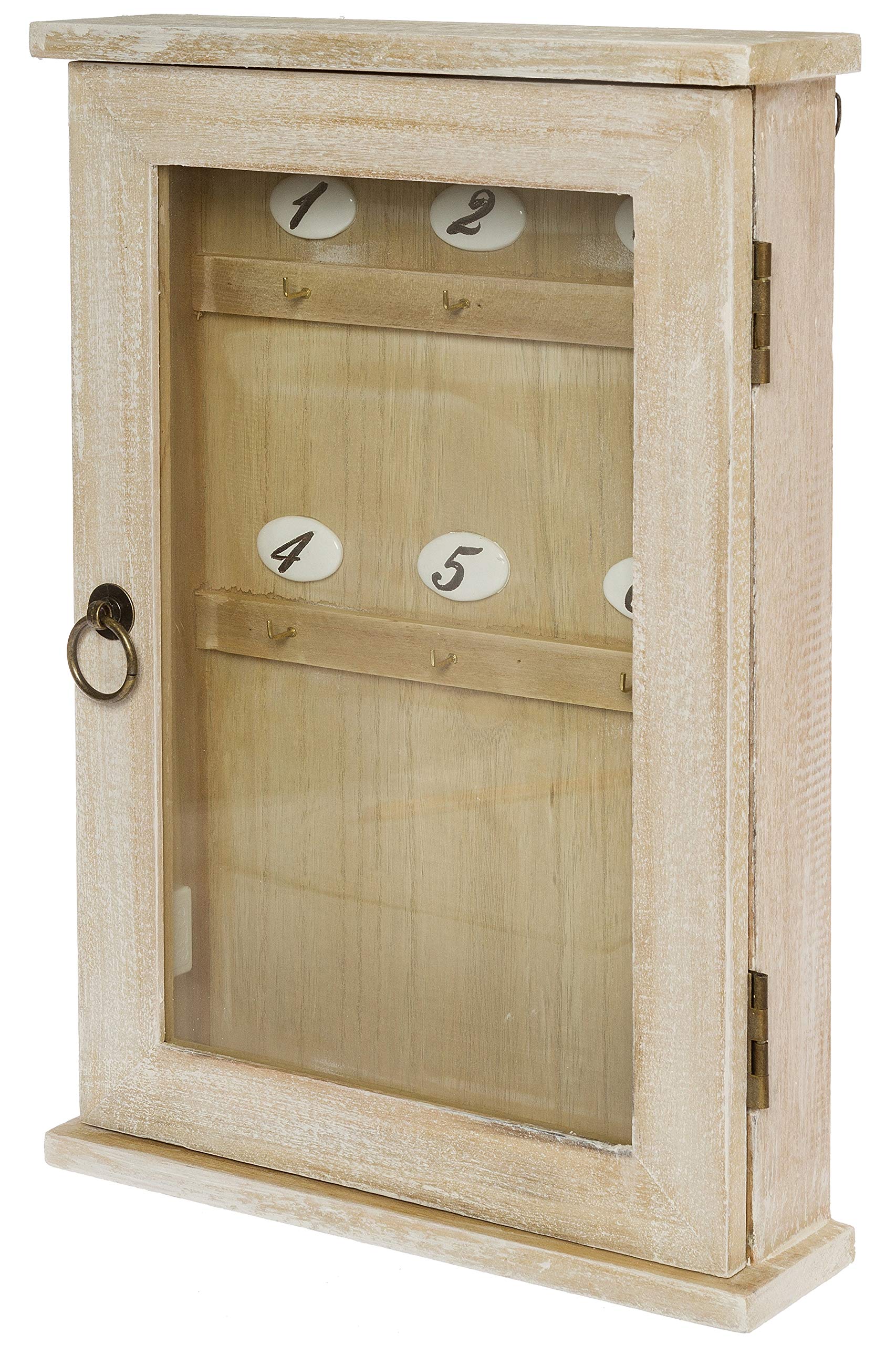 Buy White brown wooden key wall ed key organiser antique