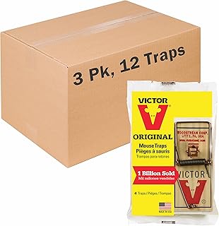 Victor Traditional Wooden Mouse Trap - 12 Pack