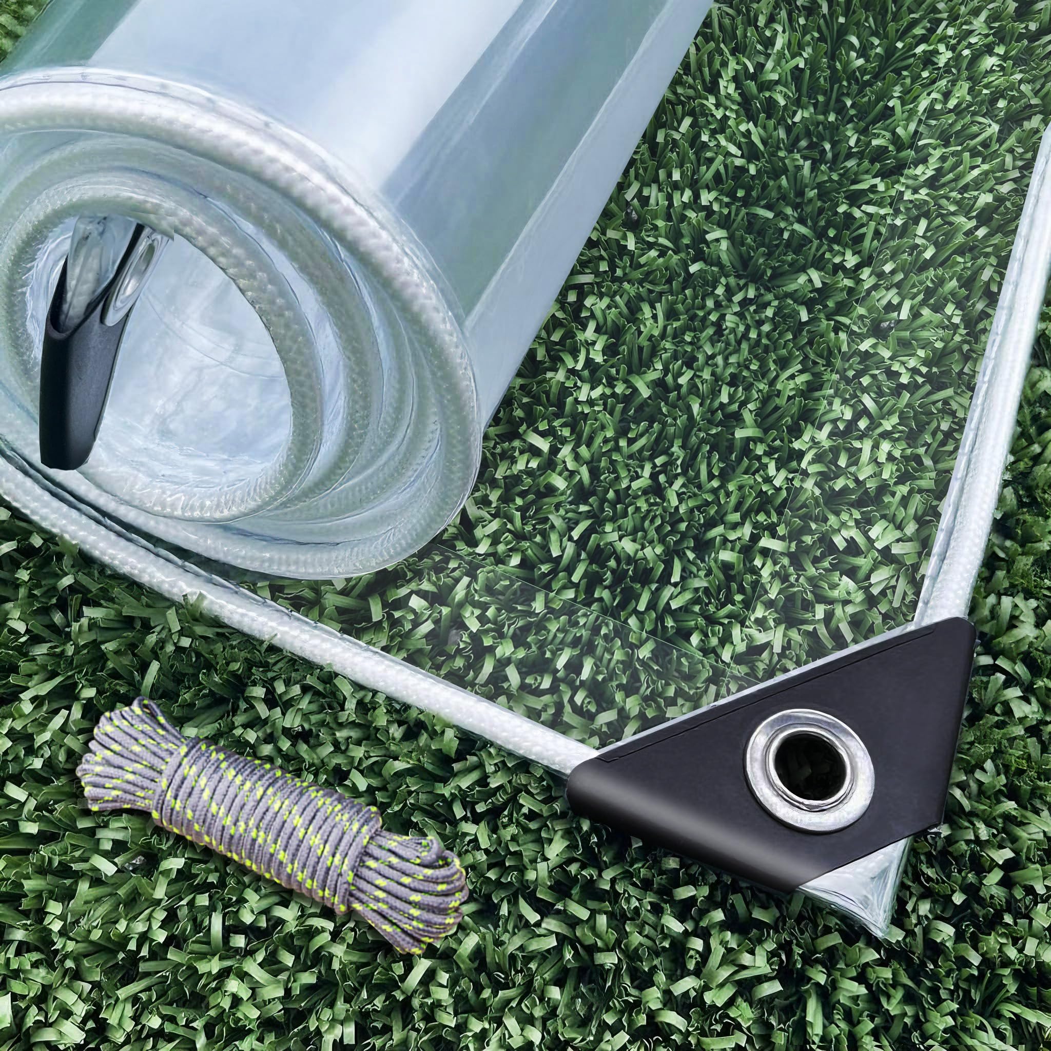 Dulepax Clear Tarp Heavy Duty with Grommets 4x8 FT Waterproof PVC