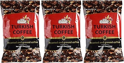 Elite Turkish Coffee Roasted and Ground 3.5 Ounce (3 Pack)