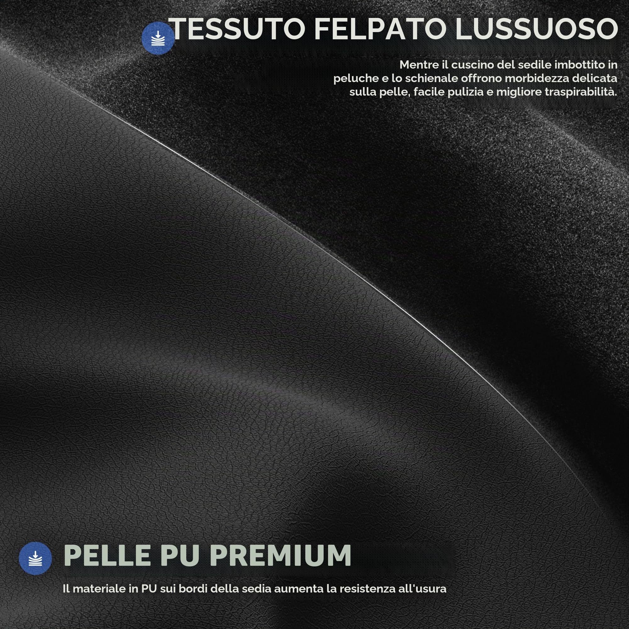 Dowinx Poltrona relax da gaming con funzione massaggio Shiatsu, poltrona TV con funzione reclinabile 90°-135° e poggiapiedi, sedia da gaming girevole a 360°, senza ruote, portabicchieri, tasche